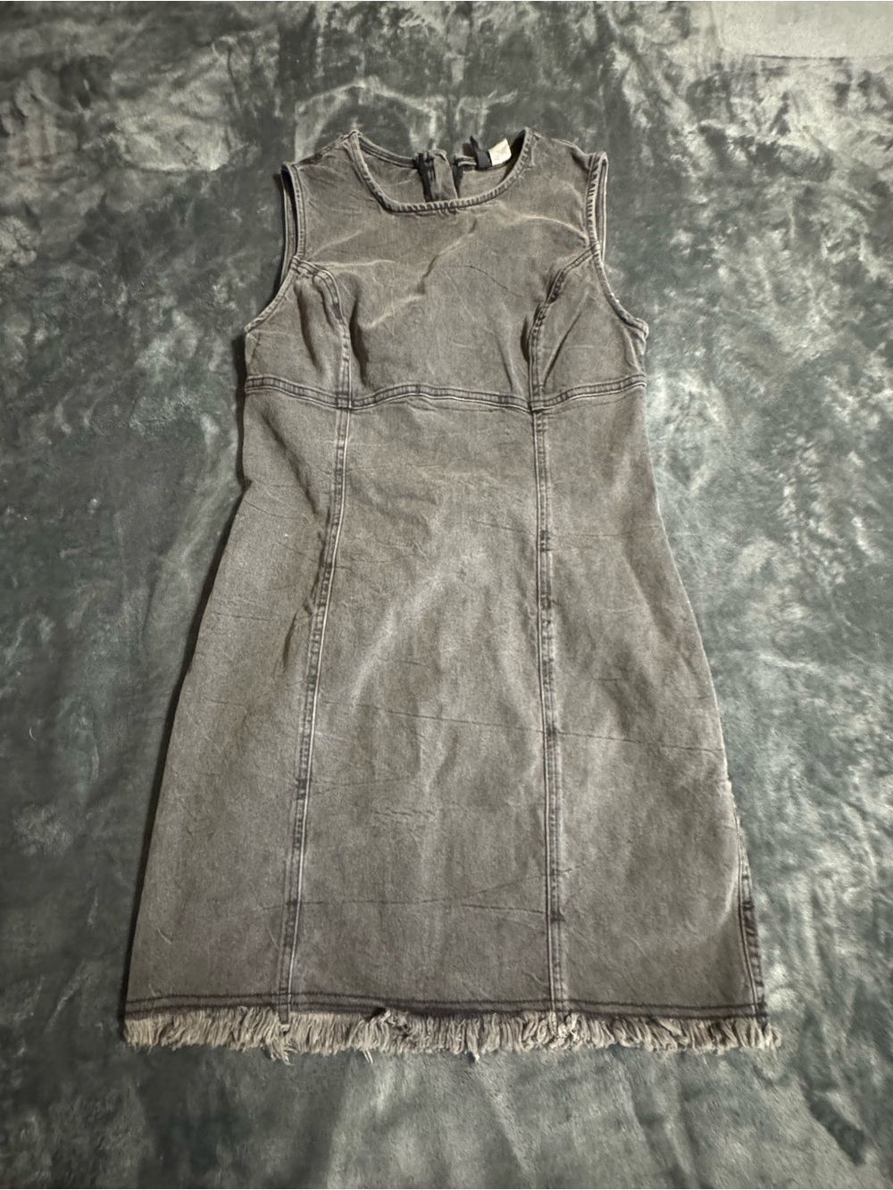 H&M Divided Washed Black Denim Bodycon Dress Womens Medium